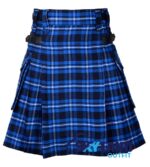 Ramsey Blue Tartan Modern Utility Scottish Kilt for Highland Dress