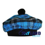 Ramsey Blue Hunting Tartan Tam o Shanter Scottish Flat Bonnet Hat for Highland Dress
