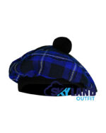 Ramsey Blue Tartan Tam o' Shanter Scottish Flat Bonnet - Image 2
