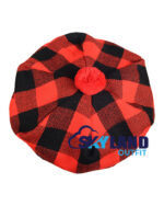 Red & Black Rob Roy Tartan Tam o' Shanter Scottish Flat Bonnet - Image 3