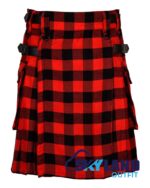 Red & Black Rob Roy Tartan Modern Utility Scottish Kilt for Highland Dress