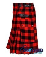 Red & Black Rob Roy Tartan Kilt – Modern Utility Kilts - Image 3