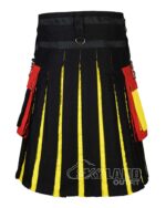 Red Black Yellow Hybrid Kilt – Custom Scottish Utility Kilt for Men - Image 4