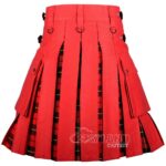 Wallace Tartan Hybrid Utility Kilt | Red Cotton Men Kilts - Image 4