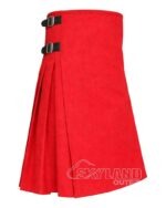 Red Wool 8-Yard Kilt | Premium Hand-Pleated Traditional Kilts - Image 2