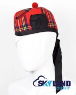 Royal Stewart Tartan Glengarry Hat Traditional Scottish Cap