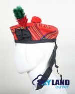 Royal Stewart Tartan Glengarry Hat Traditional Scottish Cap