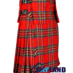 Royal Stewart Tartan Scottish 8-Yard Kilt with Detachable Pockets