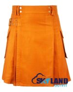 Saffron Tartan Modern Utility Scottish Kilt for Highland Dress