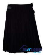 Solid Black Tartan 8 Yard Kilt - Traditional Scottish Kilt for Men - Image 3