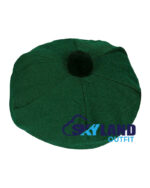 Solid Green Tam o' Shanter Scottish Flat Bonnet Hat - Image 2