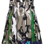 Jungle Camo & Irish Tartan Hybrid Utility Kilt