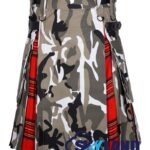 Jungle Camo & Royal Stewart Tartan Hybrid Utility Kilt