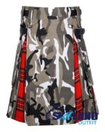 Jungle Camo & Royal Stewart Tartan Hybrid Utility Kilt