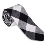 White and Black Rob Roy Tartan NeckTie Scottish Clan Tie for Highland Dress