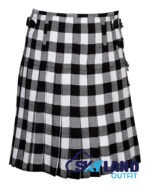 White, Black Rob Roy Tartan 8 Yard Kilt Traditional Scottish Kilt - Image 3
