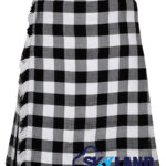 White, Black Rob Roy Tartan 8 Yard Kilt