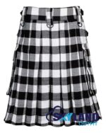 White & Black Rob Roy Tartan Kilt – Modern Utility Kilts - Image 3