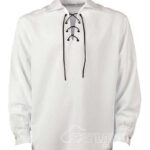 White Jacobite ghillie kilt shirt full sleeve cotton Jacobean style