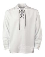 White Jacobite ghillie kilt shirt full sleeve cotton Jacobean style
