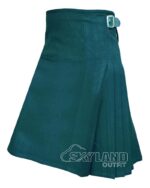 Solid Green Tartan 8 Yard Kilt - Traditional Scottish Kilt for Men - Image 3