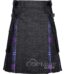 Heritage of Scotland tartan hybrid utility kilt with black denim body