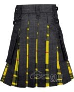 MacLeod of Lewis Tartan Hybrid Utility Kilt | Black Denim - Image 2