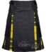 MacLeod of Lewis tartan hybrid utility kilt with black denim body