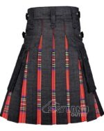 Royal Stewart Tartan Hybrid Utility Kilt | Black Denim - Image 2