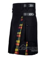 Buchanan Tartan Hybrid Utility Kilt | Black Cotton Kilt - Image 3