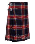 Black Stewart Tartan 8 Yard Kilt - Traditional Kilts for Men - Image 2
