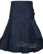Black Watch Tartan Hybrid Utility Kilt | Black Cotton Kilts - Image 3