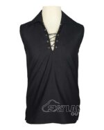 Black Jacobite ghillie kilt shirt sleeveless polycotton Jacobean style
