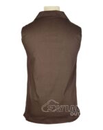 Brown Jacobite Ghillie Kilt Shirt | Sleeveless Cotton Jacobean - Image 3