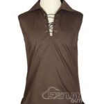 Brown Jacobite ghillie kilt shirt sleeveless polycotton Jacobean style