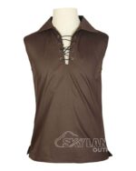 Brown Jacobite ghillie kilt shirt sleeveless polycotton Jacobean style