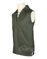 Olive Green Jacobite Ghillie Kilt Shirt | Sleeveless Cotton Jacobean - Image 2