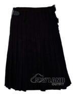 Solid Black Tartan 8 Yard Kilt - Traditional Scottish Kilt for Men - Image 3